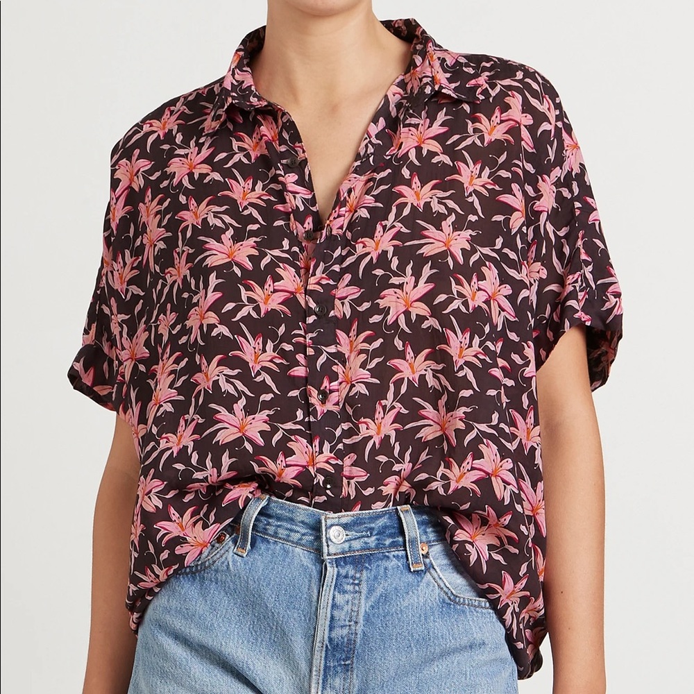 Mombasa Acacia Button Up Collared shirt in Madonna Color